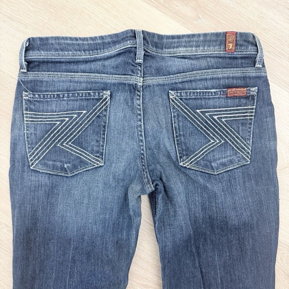 VTG 90s Y2K 7 For All Mankind Flynt Low Rise Bootcut Jeans USA W30 L33 7FAM Auth - Picture 2 of 13